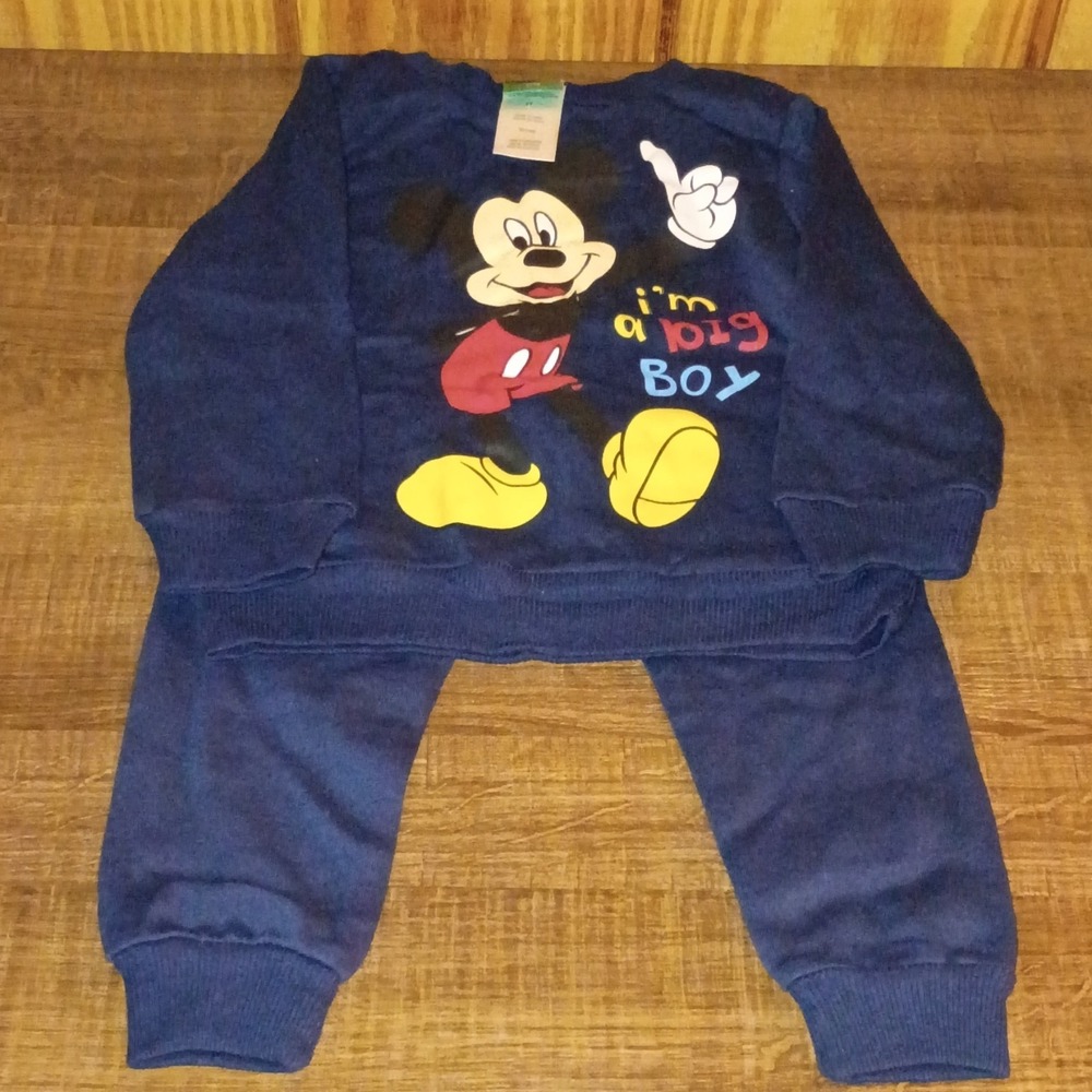Disney Baby 3T Boys Mickey Mouse Blue Outfit Set Sweatshirt Pants